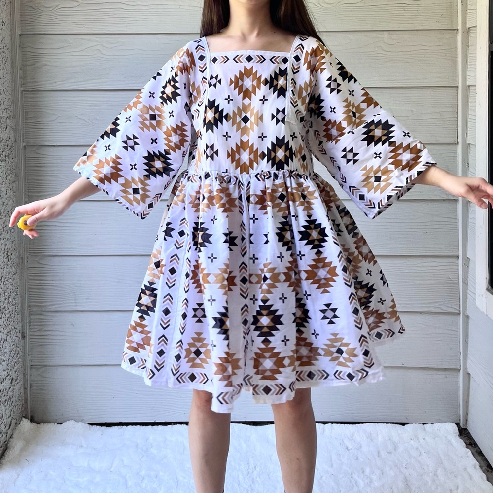 Handmade Geometric Bandana Dress SKU 09079